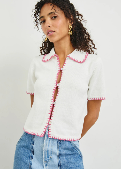 Rails Maliah Top - Ivory Hibiscus-Hand In Pocket