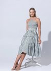 Lusana Arien Belted Poplimn Midi Dress- Olive