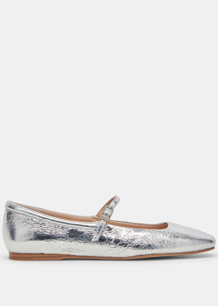 Dolce Vita Reyes Ballet Flat- Silver Distressed ***FINAL SALE***-Hand In Pocket