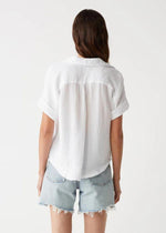 Michael Stars Bailey Gauze Button Down Shirt- White ***FINAL SALE***-Hand In Pocket