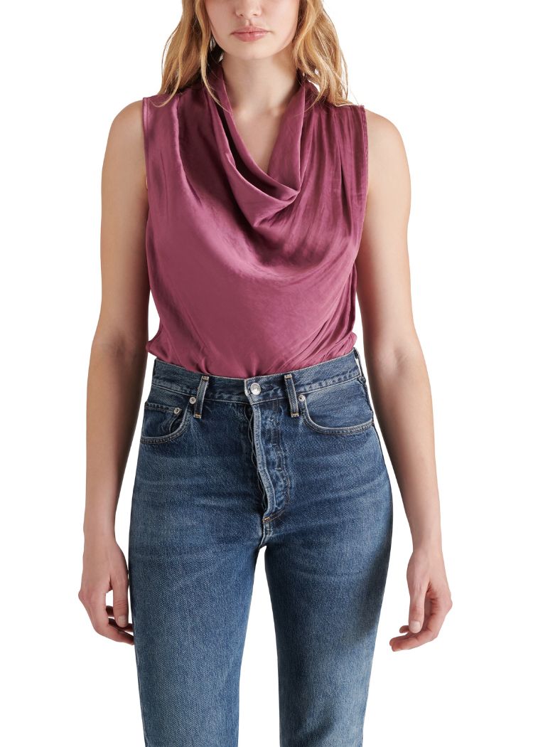 Steve Madden Jayde Top- Royal Plum-Hand In Pocket