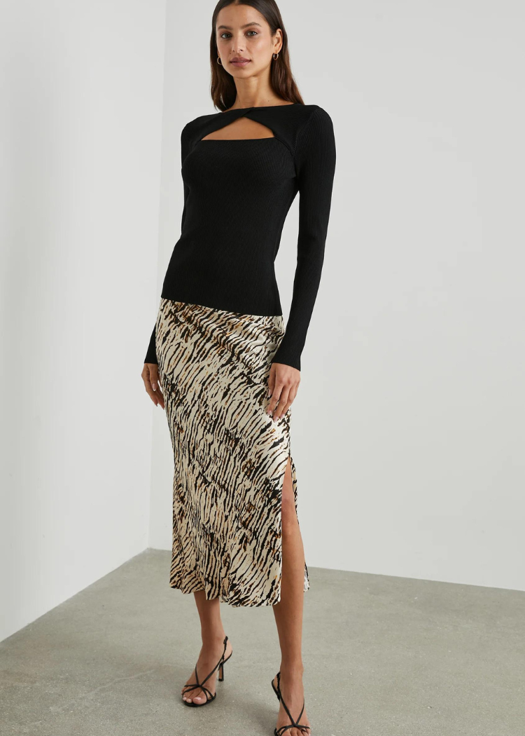 Rails Maya Midi Skirt- Neutral Ikat ***FINAL SALE***-Hand In Pocket