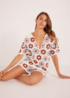 Minkpink Dawn Floral Crochet Shirt-Hand In Pocket