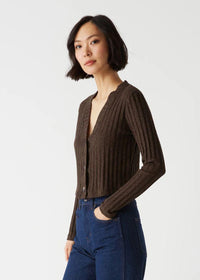 Ellis Cardigan Top- Java-Hand In Pocket