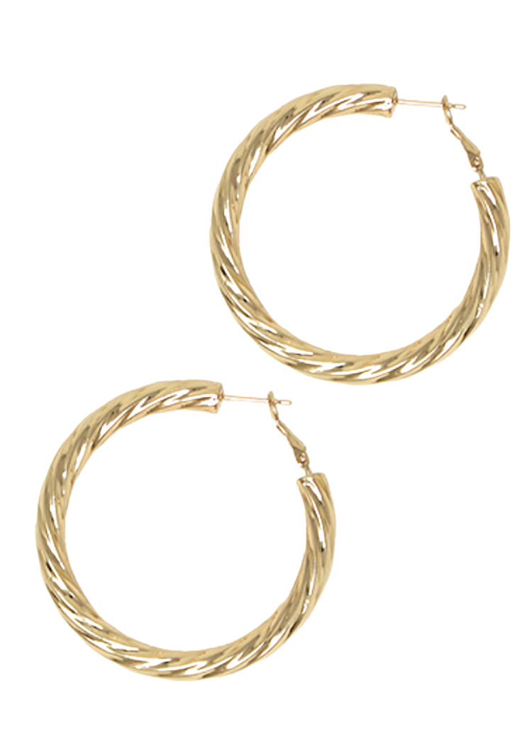 Repeat Twisted Hoop-Gold-Hand In Pocket