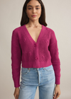 Z Supply Fleur Cardigan- Magenta-Hand In Pocket