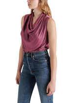 Steve Madden Jayde Top- Royal Plum-Hand In Pocket