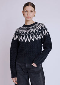 Berenice Alban Jacquard Round Neck Sweater ***FINAL SALE***-Hand In Pocket