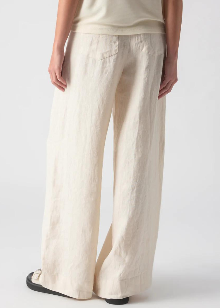 Sanctuary The Linen Marine Wide Leg-Birch ***FINAL SALE***-Hand In Pocket