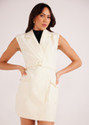 Minkpink Ezra Sleeveless Blazer Dress - Vanilla ***FINAL SALE***-Hand In Pocket