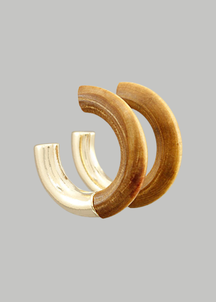 Penelope Two Tone Hoops-Hand In Pocket