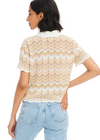 Allison Chevron Knit Pullover- Sand-Hand In Pocket