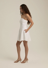 Favorite Daughter The Favorite Mini Linen Dress- Bright White-Hand In Pocket