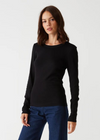 Zola Long Sleeve Crew Tee -Black-Hand In Pocket