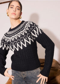 Berenice Alban Jacquard Round Neck Sweater ***FINAL SALE***-Hand In Pocket