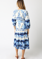 Skylar Floral Dress- White/ Blue-Hand In Pocket