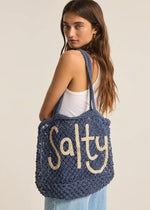 Z Supply Summer Tote Bag- Baja Blue-Hand In Pocket