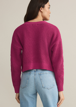 Z Supply Fleur Cardigan- Magenta-Hand In Pocket