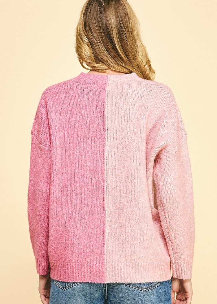 Safi Colorblock Long Sleeve Sweater ***FINAL SALE***-Hand In Pocket