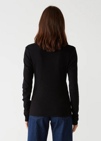 Zola Long Sleeve Crew Tee -Black-Hand In Pocket