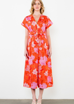 THML Kelly Floral Dress- Red-Hand In Pocket