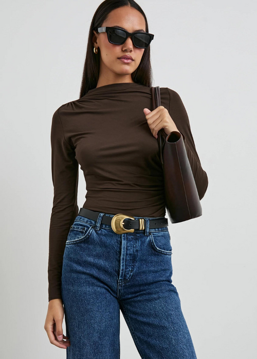 Rails Joelle Top- Espresso-Hand In Pocket