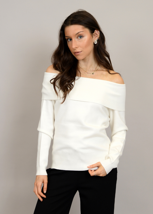 RD Style Angelique Pull Over- Winter White-Hand In Pocket