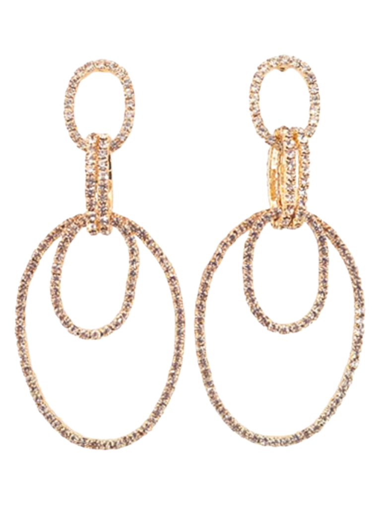 Cora Oval Pavé Earrings-Hand In Pocket