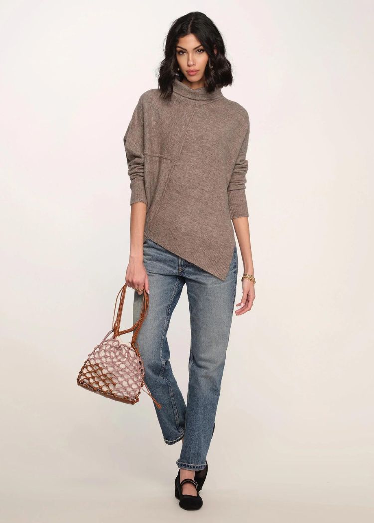 Heartloom Aska Sweater- Moss-Hand In Pocket