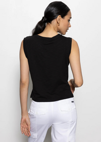 Sanctuary Draped Tank- Black-Hand In Pocket