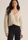 Z Supply Naomi Herringbone Cardigan-Sea Salt ***FINAL SALE***-Hand In Pocket