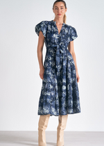 Elan Juniper Midi Dress- Blue Tuscany-Hand In Pocket