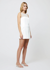 French Connection Carey Satin Dress- Summer White-Hand In Pocket