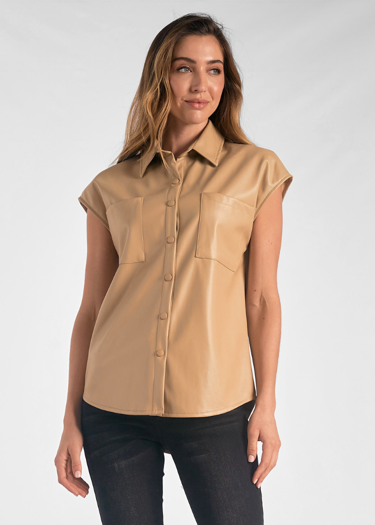 Elan Taryn Button Up-Hand In Pocket