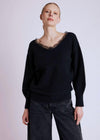 Berenice Arnania Lace Collar Sweater-Hand In Pocket