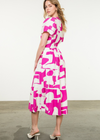 THML Stacey Printed Tiered Dress- Pink-Hand In Pocket