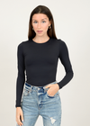 RD Style Second Skin Crew Neck LS Tee-Black-Hand In Pocket