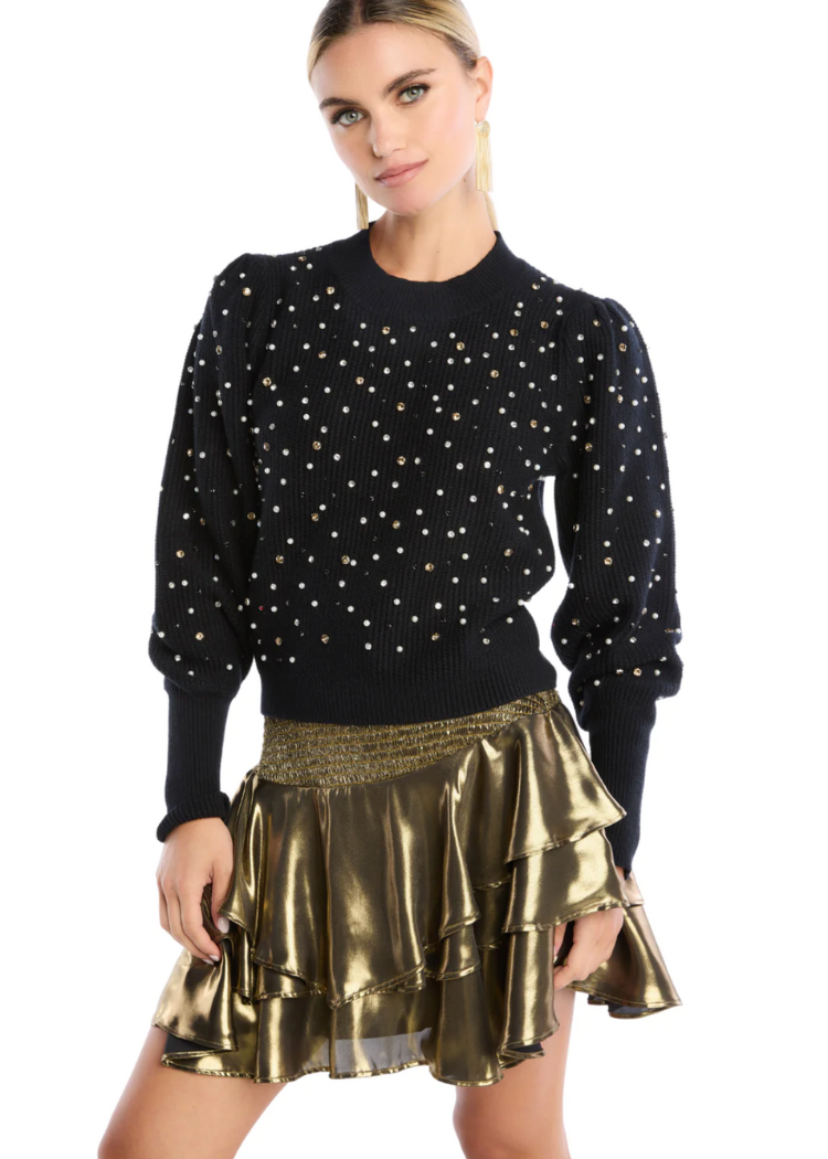 Rhinestone Charlotte Sweater-Hand In Pocket