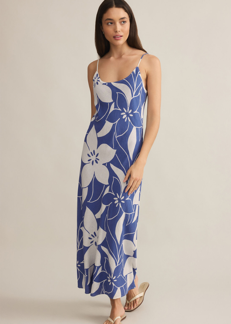 Z Supply Cecily Madero Maxi Dress- Riviera-Hand In Pocket