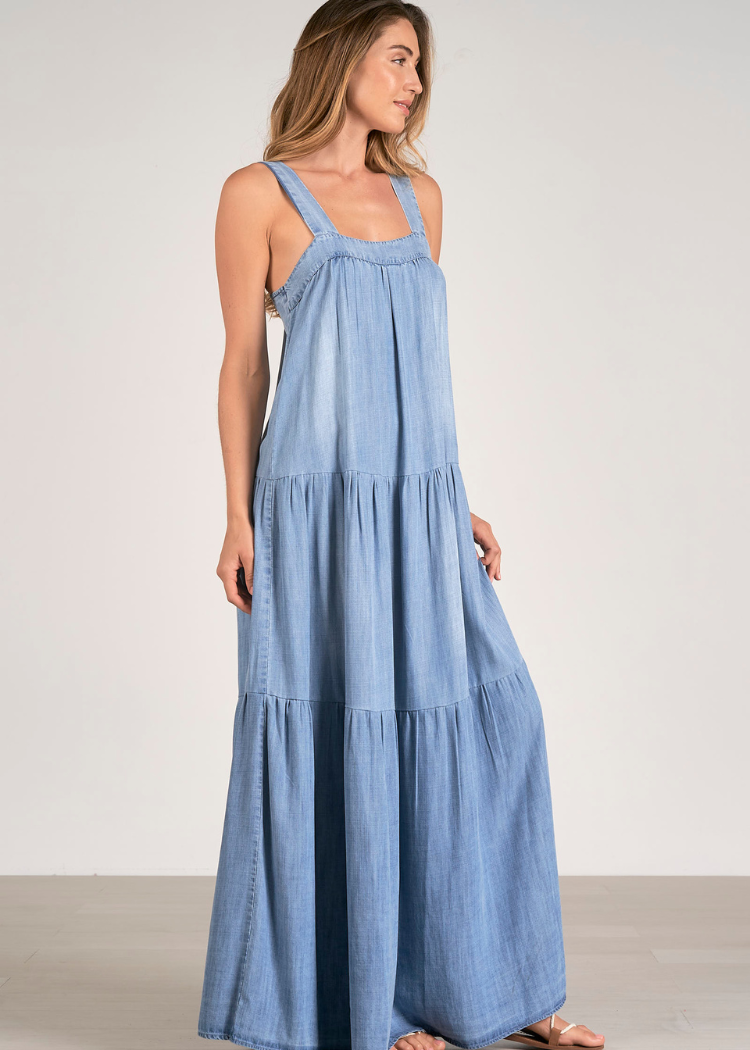 Elan Lucielle Midi Dress - Denim ***FINAL SALE***-Hand In Pocket