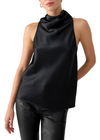 Too Cute Satin Top - Black-Hand In Pocket