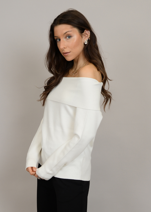 RD Style Angelique Pull Over- Winter White-Hand In Pocket