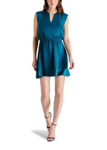 Steve Madden Verona Dress- Midnight Teal-Hand In Pocket