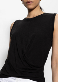 Sanctuary Draped Tank- Black-Hand In Pocket