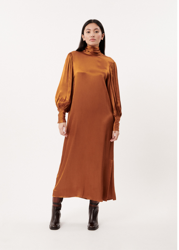 FRNCH Celine Noor Dress- Yellow Mustard-Hand In Pocket