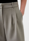 French Connection Azra Twill Trouser- Light Olive-Hand In Pocket