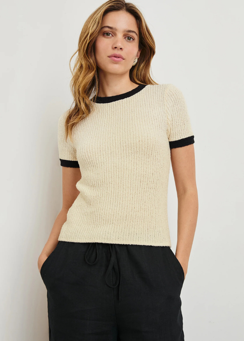 Rails Meredith Top - Ivory Black-Hand In Pocket