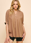 Bondi Blouse-Mocha-Hand In Pocket