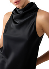 Too Cute Satin Top - Black-Hand In Pocket