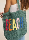 Z Supply Summer Tote Bag- Cabana Teal-Hand In Pocket